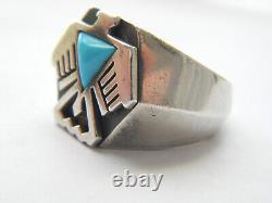 1988 Franklin Mint 925 Sterling Silver & Turquoise Thunderbird Ring Sz 10