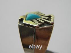 1988 Franklin Mint 925 Sterling Silver & Turquoise Thunderbird Ring Sz 10