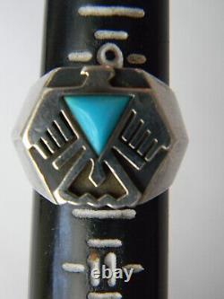 1988 Franklin Mint 925 Sterling Silver & Turquoise Thunderbird Ring Sz 10