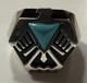 1988 Franklin Mint Sterling Silver Turquoise Thunderbird Ring Size 8.5
