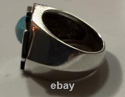 1988 Franklin Mint Sterling Silver Turquoise Thunderbird Ring Size 8.5