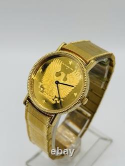 1988's THE FRANKLIN MINT AMERICAN EAGLE DIAL 925 STERLING SILVER SWISS WATCH