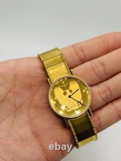 1988's THE FRANKLIN MINT AMERICAN EAGLE DIAL 925 STERLING SILVER SWISS WATCH