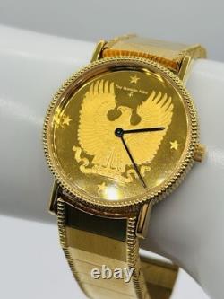 1988's THE FRANKLIN MINT AMERICAN EAGLE DIAL 925 STERLING SILVER SWISS WATCH