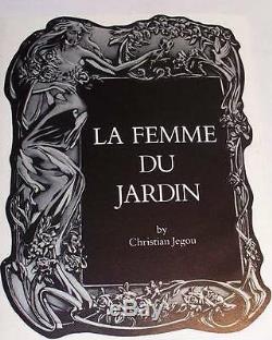 1989 Art Deco Repousse Sterling Silver Picture Frame La Femme du Jardin by Jegou