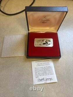 1991 Franklin Mint Christmas Ingot Sterling Silver 500 Grains 1Oz Rocking Horse