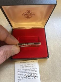1991 Franklin Mint Christmas Ingot Sterling Silver 500 Grains 1Oz Rocking Horse