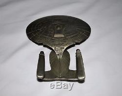 1991 Franklin Mint Star Trek Uss Enterprise Model & 1996 Sterling Silver Medal