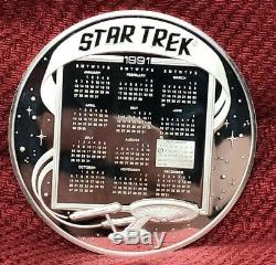 1991 Star Trek 25th Anniversary. 925 Sterling Silver Franklin Mint Medal New