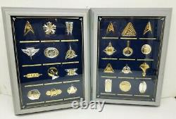 1992 FRANKLIN MINT STAR TREK INSIGNIA Set of 24 STERLING SILVER w Case & Boxes