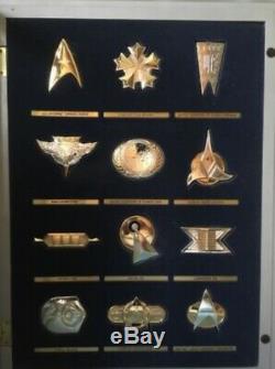 1992 Franklin Mint Star Trek Insignia. 925 Sterling Silver Series with Display