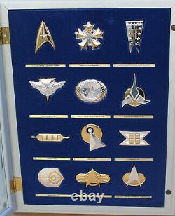 1992 Star Trek Sterling Silver. 925 Command Insignia Complete Set Franklin Mint