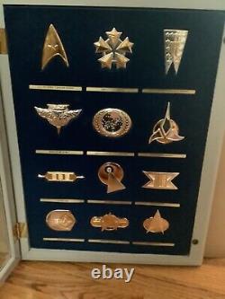 1993 Franklin Mint Star Trek 12 Insignia Badge Collection. 925 Sterling Silver