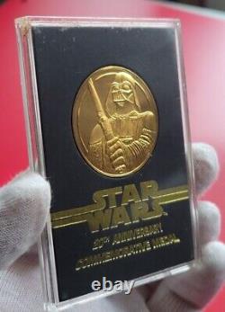 1997 Franklin Mint Star Wars 20th Darth Vader. 925 Sterling Silver Round Gilded