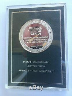1997 Franklin Mint Tiger Woods Golf Commemorative Sterling Silver Medal Rare