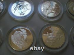 1st 10 Of 20 Roberts Birds Franklin Mint 2.2 Oz Ea Proof In Plastic Capsuals