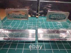 2 Franklin Mint 1000 Grain Sterling Silver Father's Day Bars In Lucite Stands