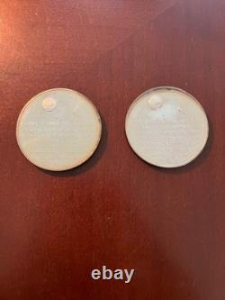2 Franklin Mint America in Space Sterling Silver Medals Tiros I and Friendship 7