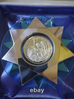 2 Franklin Mint Sterling Silver Christmas Star Ornaments