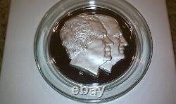 2 Vintage 1973 Nixon Agnew Large 6 oz Silver Proof & Bronze Inaugural Medals