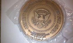 2 Vintage 1973 Nixon Agnew Large 6 oz Silver Proof & Bronze Inaugural Medals