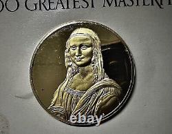 2 ozt 100 Greatest Masterpieces Mona Lisa. 925 Pure SILVER Proof Medal