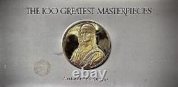 2 ozt 100 Greatest Masterpieces Mona Lisa. 925 Pure SILVER Proof Medal