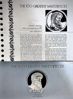 2 ozt 100 Greatest Masterpieces Poseidon. 925 Pure SILVER Proof Medal