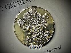 2 ozt 100 Greatest Masterpieces Sunflowers. 925 Pure SILVER Proof Medal