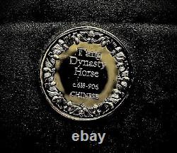 2 ozt 100 Greatest Masterpieces T'ang Dynasty Horse. 925 Pure SILVER Medal