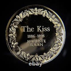 2 ozt 100 Greatest Masterpieces The Kiss. 925 Pure SILVER Proof Medal