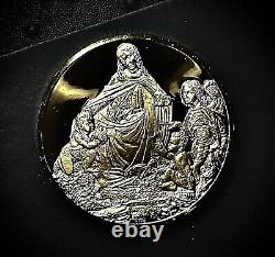 2 ozt 100 Greatest Masterpieces The Virgin of the Rocks. 925 Pure SILVER Medal