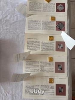 20 Franklin Mint Ingot Postage Stamps Sterling Silver With 24K Gold Plate