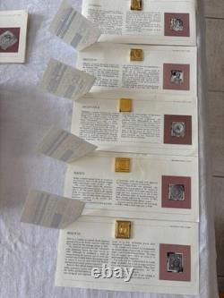 20 Franklin Mint Ingot Postage Stamps Sterling Silver With 24K Gold Plate