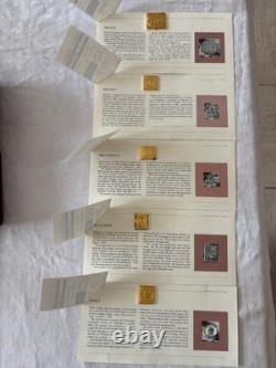 20 Franklin Mint Ingot Postage Stamps Sterling Silver With 24K Gold Plate