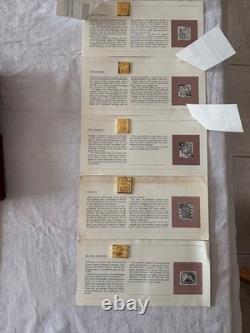 20 Franklin Mint Ingot Postage Stamps Sterling Silver With 24K Gold Plate