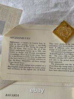20 Franklin Mint Ingot Postage Stamps Sterling Silver With 24K Gold Plate