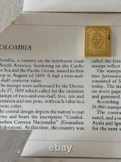 20 Franklin Mint Ingot Postage Stamps Sterling Silver With 24K Gold Plate