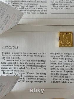 20 Franklin Mint Ingot Postage Stamps Sterling Silver With 24K Gold Plate