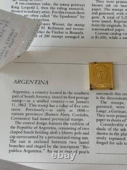 20 Franklin Mint Ingot Postage Stamps Sterling Silver With 24K Gold Plate