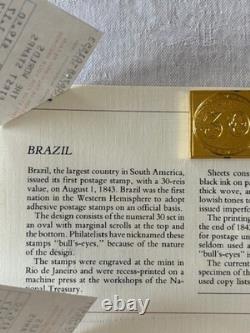 20 Franklin Mint Ingot Postage Stamps Sterling Silver With 24K Gold Plate