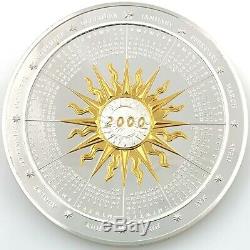 2000 Calendar Art Medal. 925 Sterling Silver 6.74 oz. Franklin Mint with Box