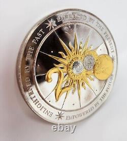 2000 Franklin Mint Millennium Calendar 925 Sterling Silver Medal Accented 24K