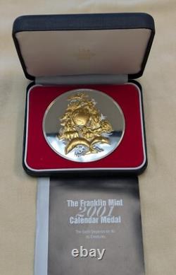 2001 Franklin Mint Millennium. 925 Sterling Silver Art Calendar Medal 208 Grams