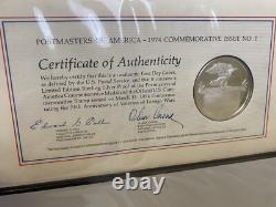21 Sterling Silver Medallic Coins First Day Covers Postmasters of America 1974