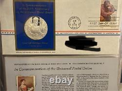 21 Sterling Silver Medallic Coins First Day Covers Postmasters of America 1974