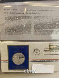 21 Sterling Silver Medallic Coins First Day Covers Postmasters of America 1974