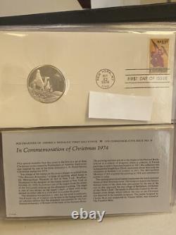 21 Sterling Silver Medallic Coins First Day Covers Postmasters of America 1974