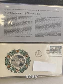21 Sterling Silver Medallic Coins First Day Covers Postmasters of America 1974
