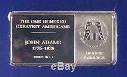 22 Franklin Mint The 100 Greatest Americans Sterling Silver Proof Bars #3201